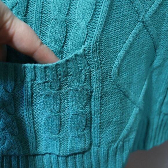 Croft & Barrow Teal Blue Crewneck Knit Vintage 90s Sweater XS - Picture 8 of 13